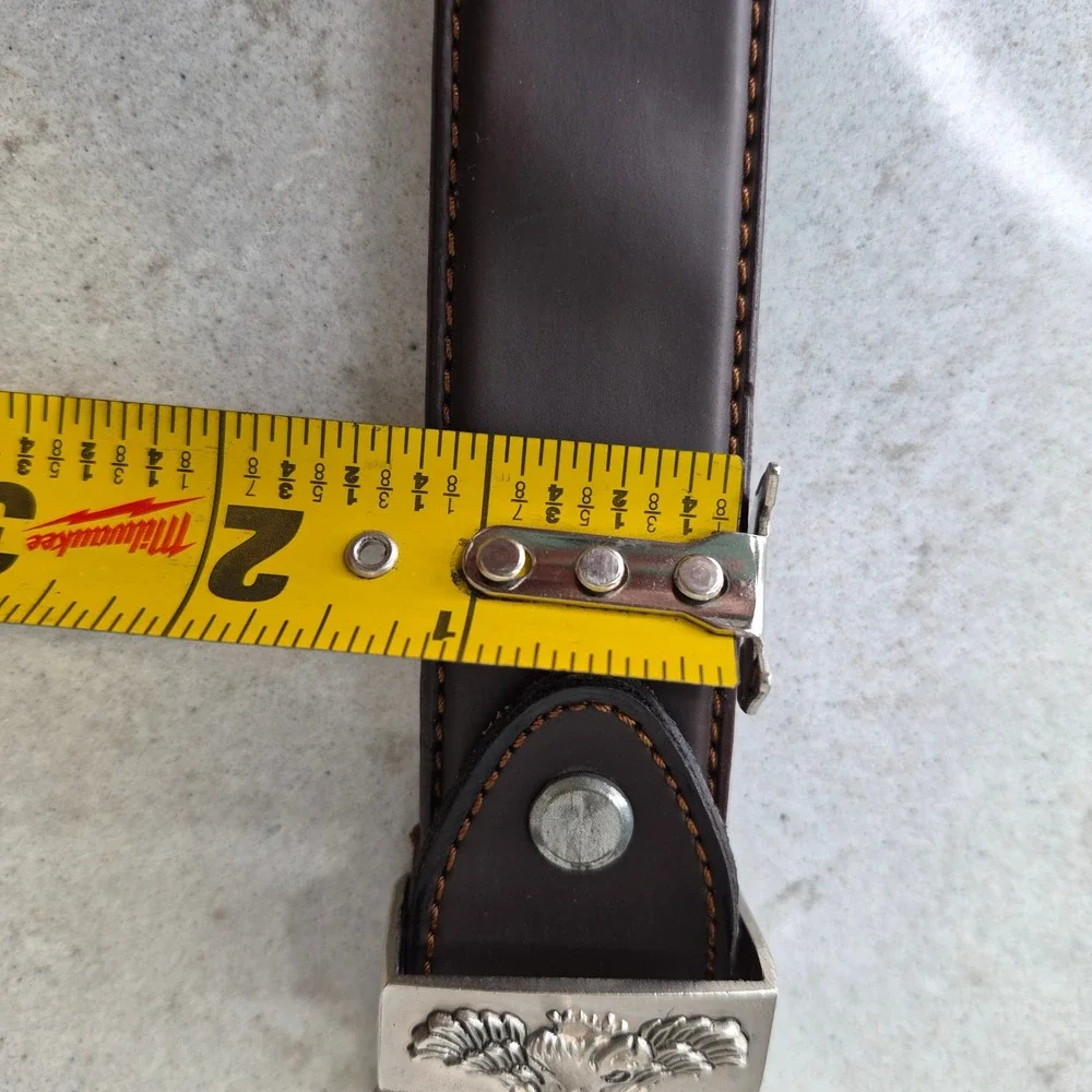 American Eagle Belt Embossed Eagle USA XL Brown Mens